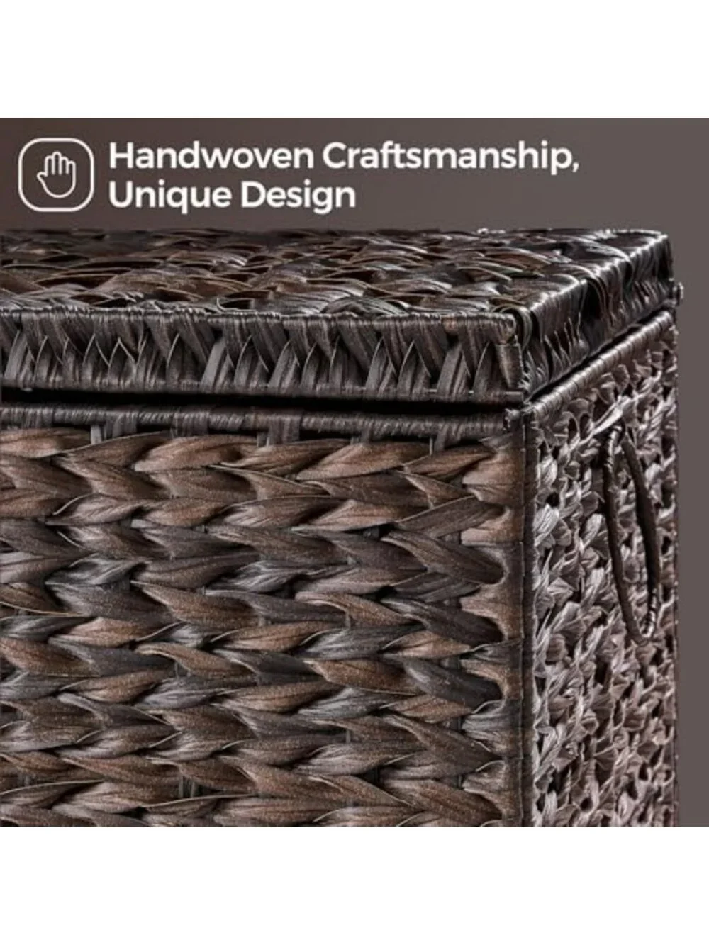 Large Handwoven Wicker Storage Basket with Lid - 165L Stylish Home Organizer